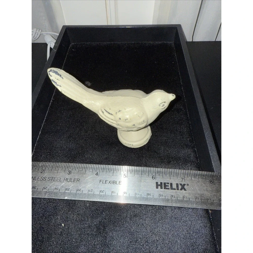cast metal‎ bird painted white. Heavy. 3885